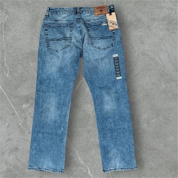 NWT Buffalo D Bitton Driven-X Relaxed Straight Stretch Jeans 32 Sandblasted Blue - Picture 2 of 13